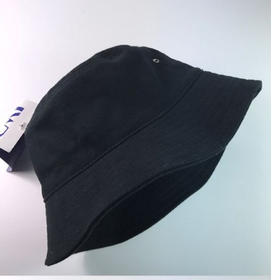 Custom Downturned Brim Folding Cotton Black Plain Bucket Hat