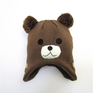 Bear Ear Kids Baby Hats Beanie Warm Hooded Knitted Scarf Set Earflap Caps