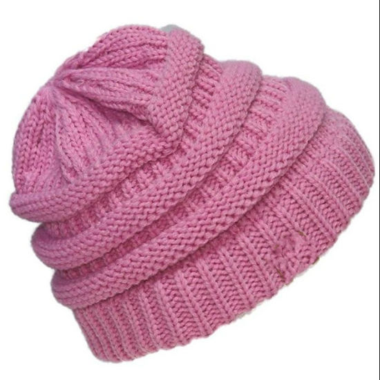 100% Acrylic Custom Striped Unisex Soft Beanie Knitted Crocheted Hat