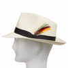 Classic Fedora Straw Hat Panama with Removable Exotic Feather