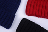 Acrylic Custom Winter Warm Beanie Knitted Double Pompom Hat