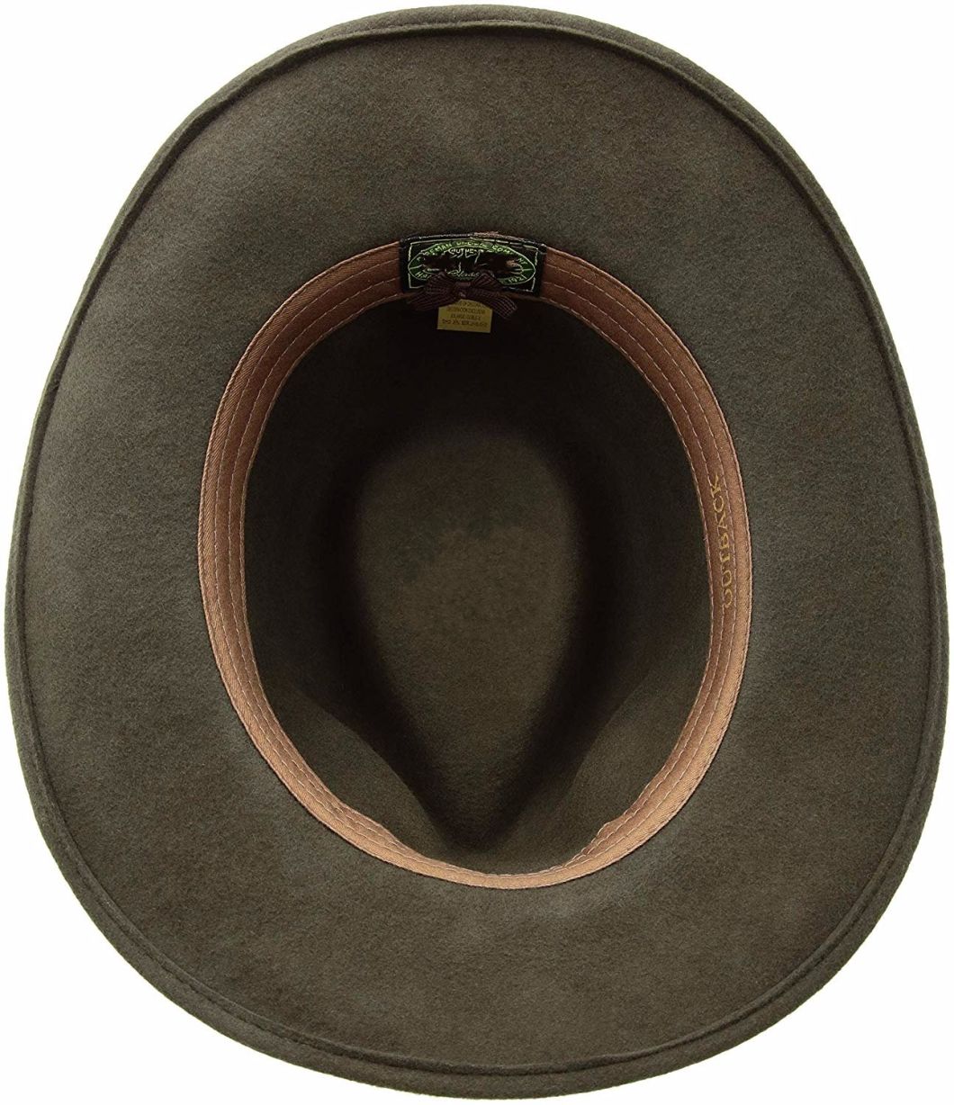 Wholesale Wool Felt Classic Men's Crushable Felt Outback Cowboy Hat Feather