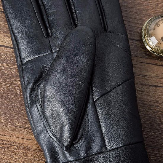 Winter Men′s Genuine Leather Warm Driving Motorcycle Gloves Leather