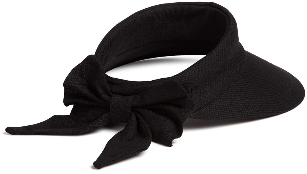 Sedex Audit 100% Cotton Sun Protection Tennis Golf Black Bowknot Visor Hat with Big Brim