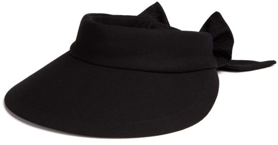 Sedex Audit 100% Cotton Sun Protection Tennis Golf Black Bowknot Visor Hat with Big Brim