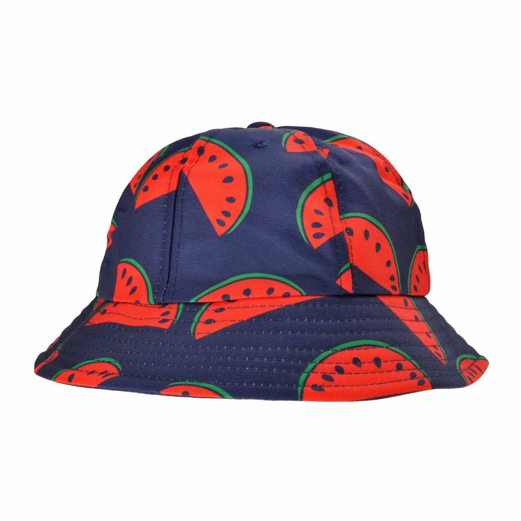 Summer Cute Print Bucket Hat with Short Brim Flat-Top Crown