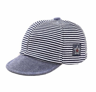 Wholesale Breathable Cotton Striped Sun Protection Bow Hat Custom Baby Baseball Cap