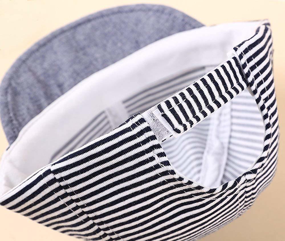 Wholesale Breathable Cotton Striped Sun Protection Bow Hat Custom Baby Baseball Cap