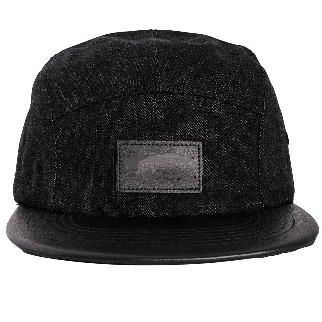 Sedex Audit Custom 5-Panel Patch Jeans Snapback with Leather Brim