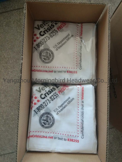 OEM Wholesale USA Square 100% Organic Cotton America Army White Color Bandana