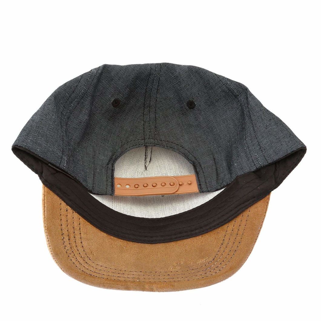 BSCI Audit Adjustable Cotton & Denim Leather Patch Snapback Cap