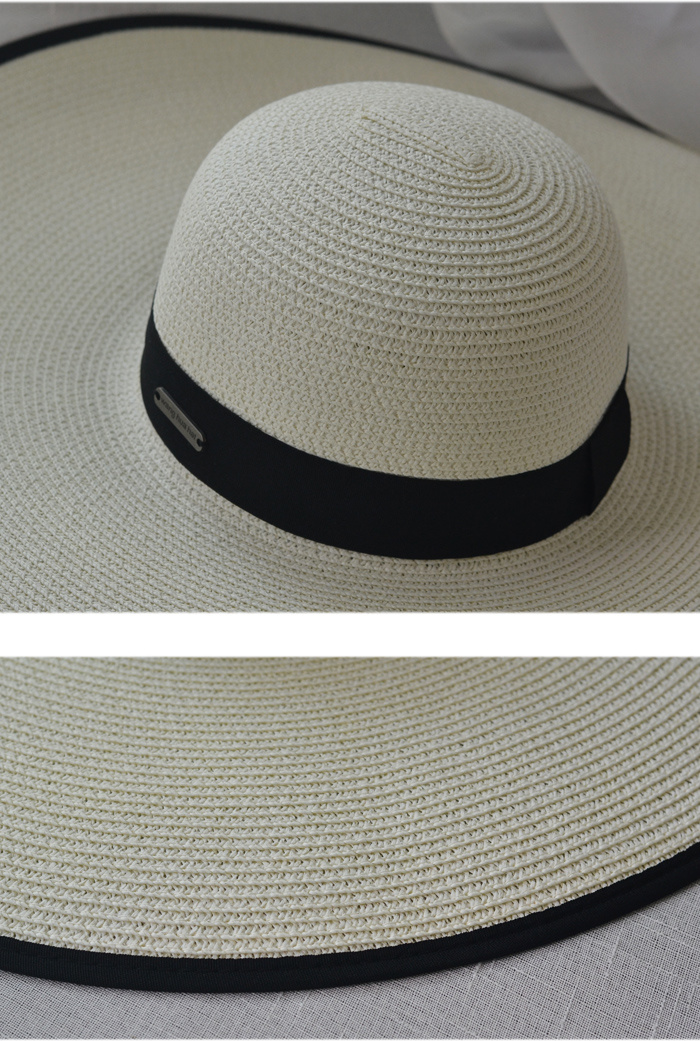 Sombrero White Lady Custom Paper Summer Wide Brim Beach Straw Hat