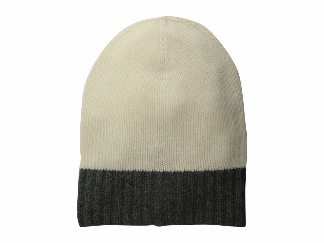 Slouchy Winter Warm Beanie Knitted Ribbed Cuff Cashmere Hat