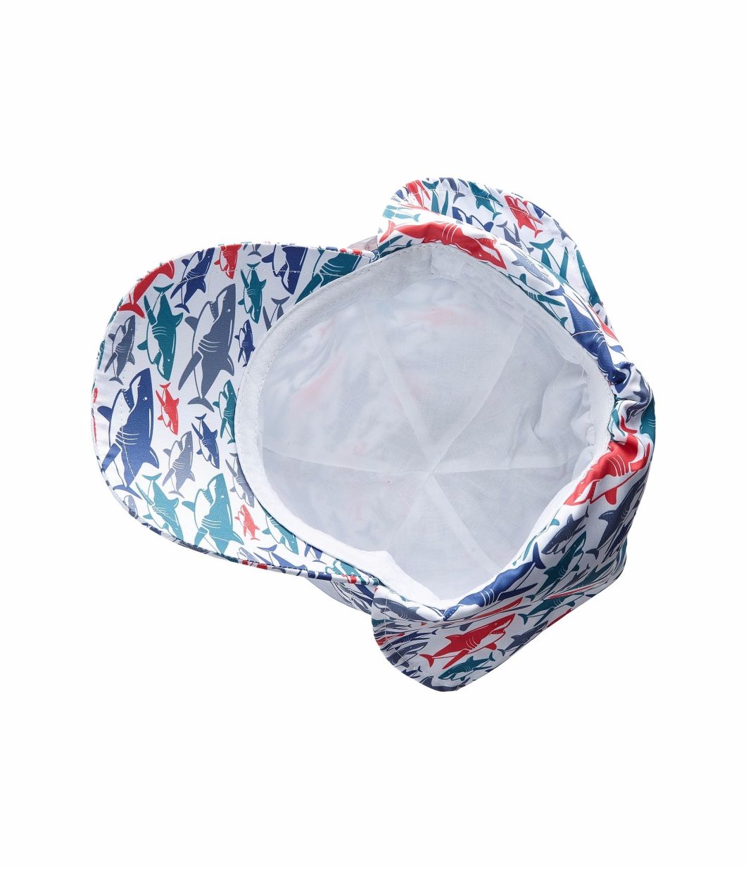 Attached Neck Cover Printed Hat and Cap with Curved Brim