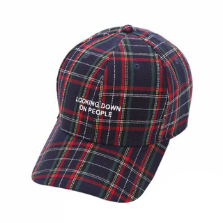 Fashion Checker Pattern Baseball Cap 6-Panel Sports Caps Hip Hop Street Dance Hat Promotional Cap