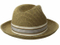 Dent Crown Straw Cowboy Hat with Ribbon Striped Pattern Hatband