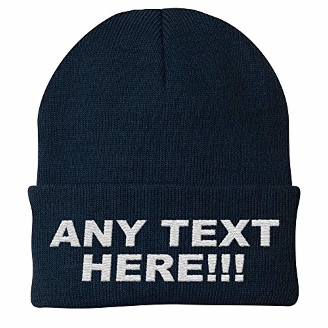 100% Acrylic Personalized Beanie Embroidered Skull Custom Knit Hat