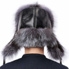 Sheep Leather Real Fox Fur Hat with Adjustable Buckle Inside