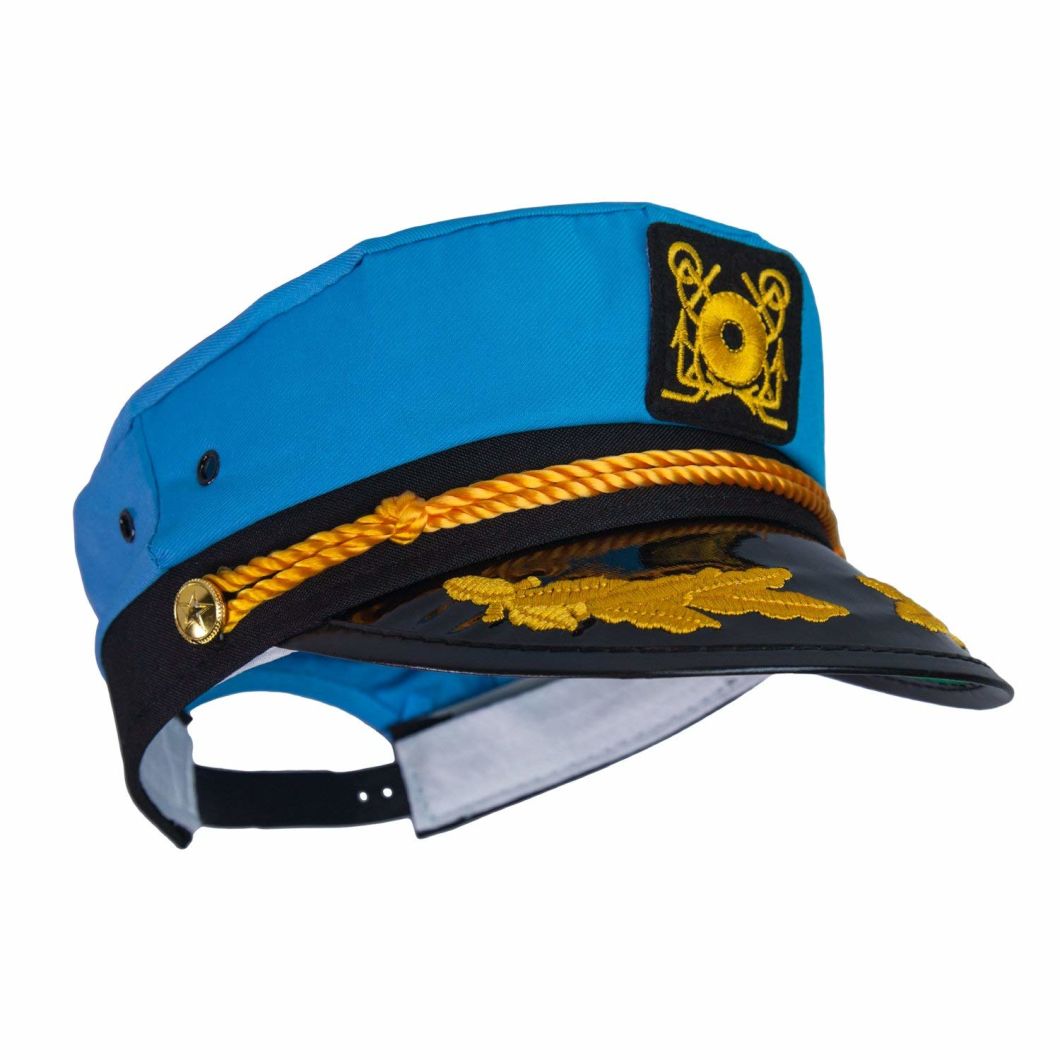 Sedex Audit Wholesale Custom Blue Military Officer Uniform Captain Hat Navy for Costume