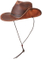 Wholesale Custom Unisex Brown Panama Cowboy Leather Hat with String