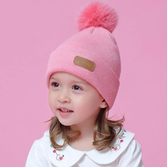 Children Winter Warm Beanie Knitted POM POM Baby Fur Hat