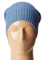 Warm Blue Blank Slouchy Ribbed Knitted Unisex Winter Hat Beanie