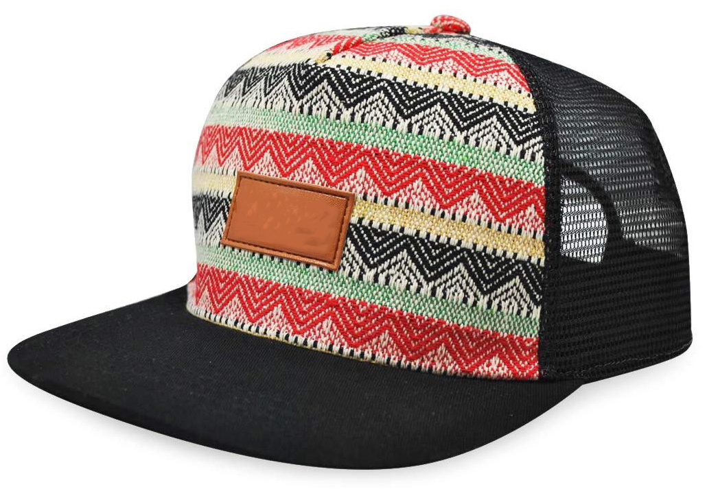 BSCI Audit Woven Trucker Boho Tribal Pattern Woven Snapback Cap