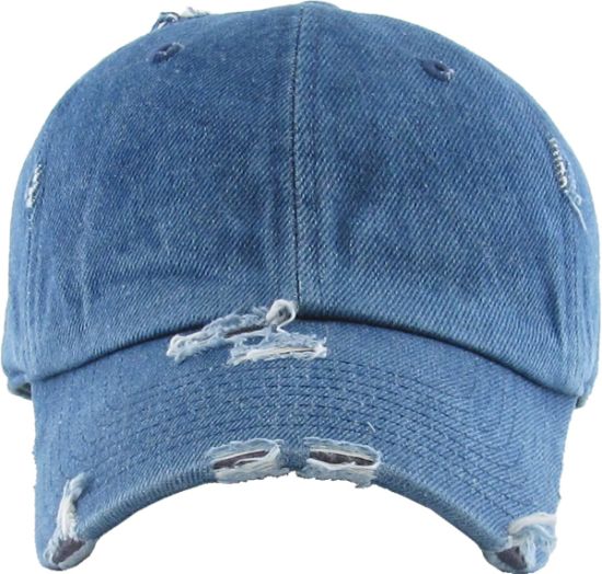 Vintage Washed Distressed Cotton Dad Hat Adjustable Solid Blank Unisex Style Baseball Cap