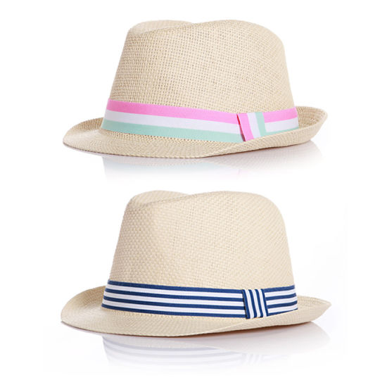 BSCI Audit Children Paper Bucket Summer Fashion Kids Straw Hat