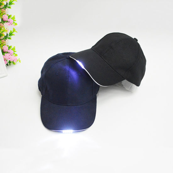 Custom Brushed 100% Cotton Plain Blank LED Light Baseball Cap