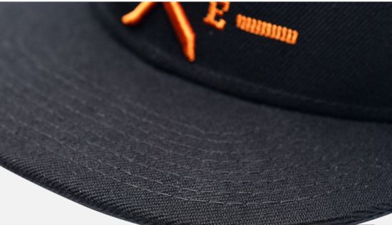 Wholesale Custom 100% Cotton 6-Panel Black 3D Embroidered Snapback