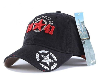 Unisex Adjustable Baseball Type Washed Dyed Cotton Curved Jeep Cap