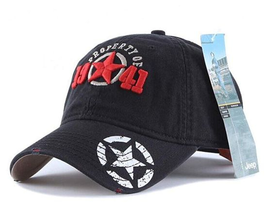 Unisex Adjustable Baseball Type Washed Dyed Cotton Curved Jeep Cap