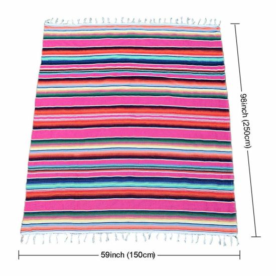 Wholesale Custom Large Square Cotton Mexican Blanket for Party Decorations Tablecloth