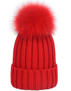 100% Acrylic Custom Fur Winter Warm POM POM Knitted Beanie Hat