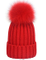 100% Acrylic Custom Fur Winter Warm POM POM Knitted Beanie Hat