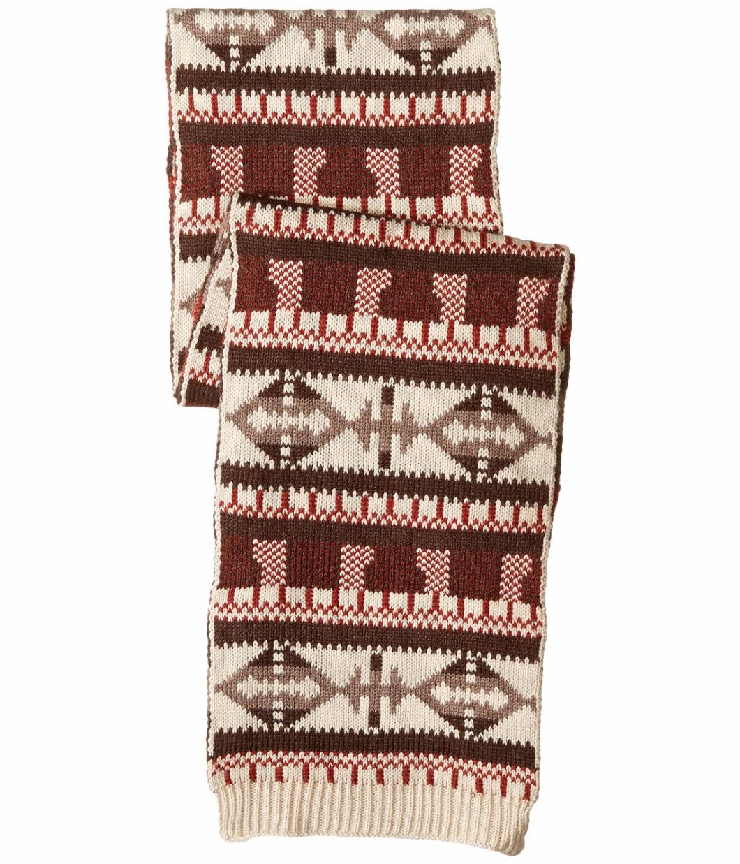 Acrylic Wintry Pattern Warm Beanie Knitted Hat Scarf Gloves Set