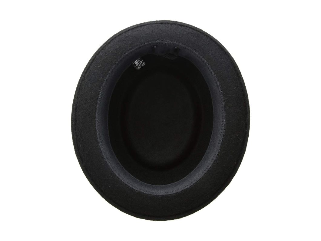 Brushed Wool Grosgrain Ribbon Hatband Bowler Hat with Short Brim