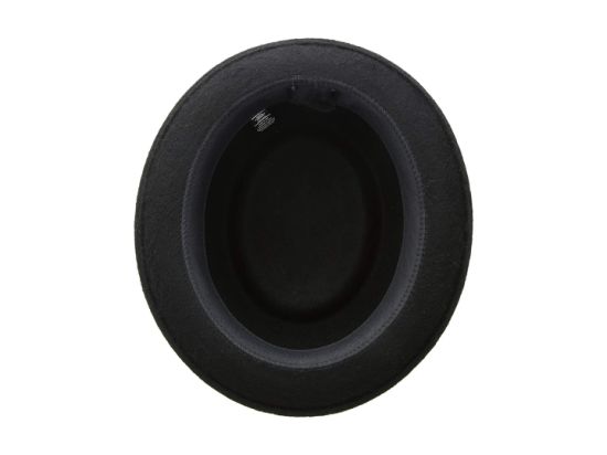 Brushed Wool Grosgrain Ribbon Hatband Bowler Hat with Short Brim