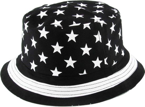 Cotton Durable Smooth Print Bucket American Flag Hat Summer Boonie