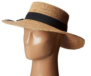 BSCI Audit Bowknot Crochet Straw Boater Hat Wholesale with Grosgrain Hatband for Women