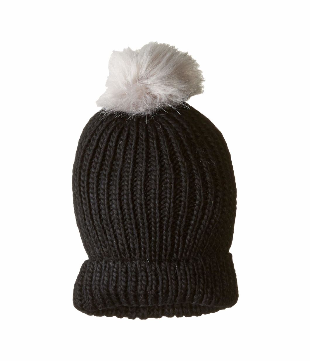 100% Acrylic Hat Winter Women with Interchangeable Faux-Fur POM