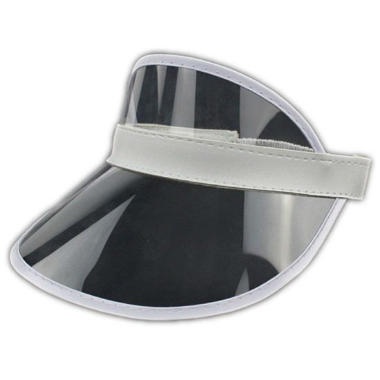 Wholesale Polyester Unisex Transparent Empty Top Sun Visor Cap PVC