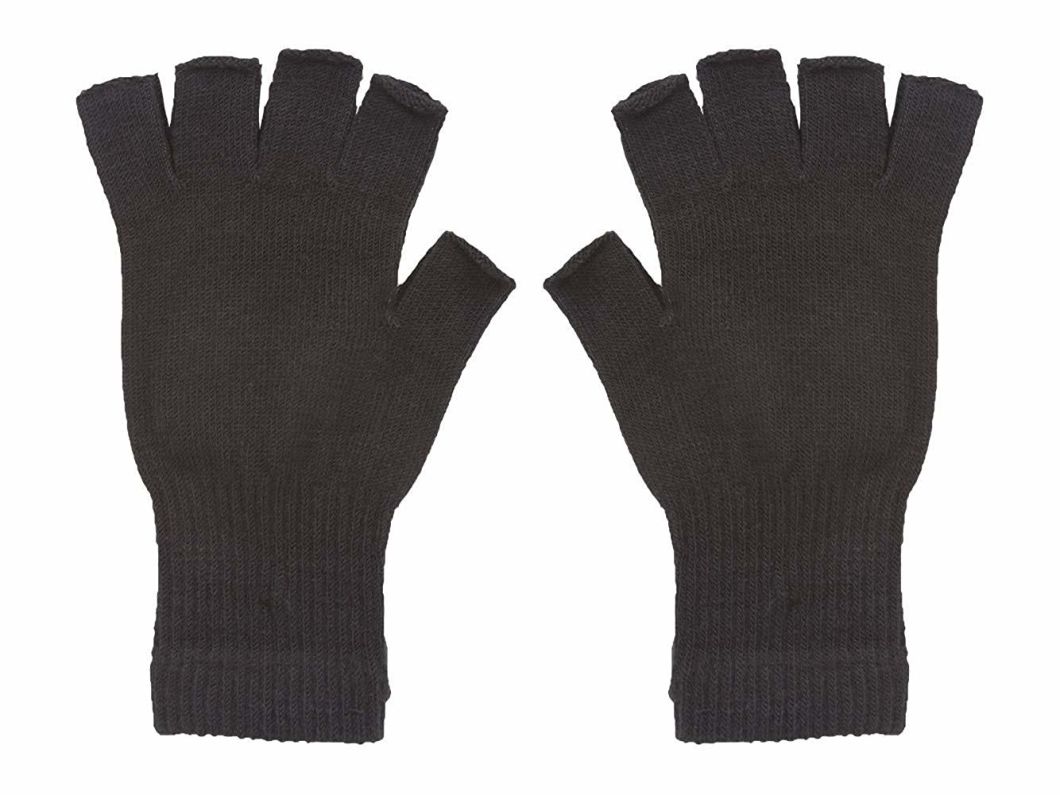 BSCI Audit Acrylic Winter Warm Half-Finger Stretchy Sport Knit Gloves