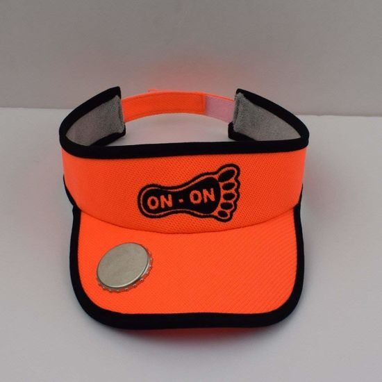 BSCI Audit Unisex Orange Dry-Fit Fabric Sports Golf Bottle Opener Visor with Sweatband