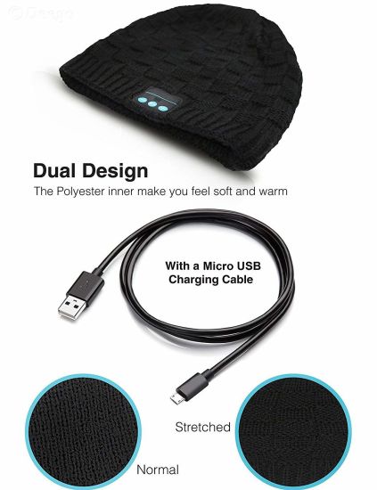 Polyester Outdoor Headphone Unisex Music Hat with Wireless Bluetooth