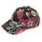 Polyester Printed Baseball Cap Flower Pattern with Curved Brim