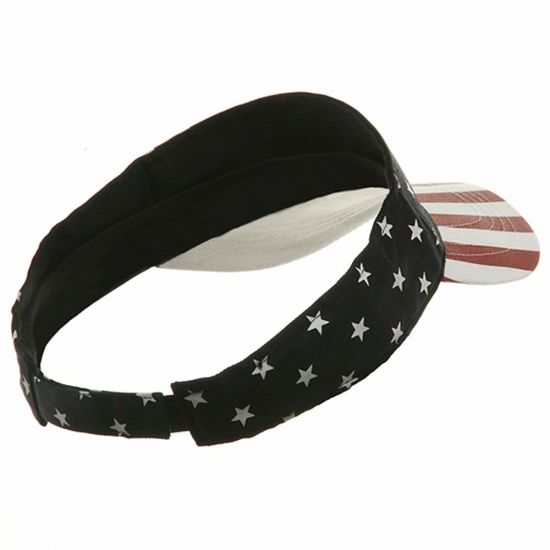 BSCI Audit 100% Cotton Adjustable USA Flag USA Star Stripe Print Visor