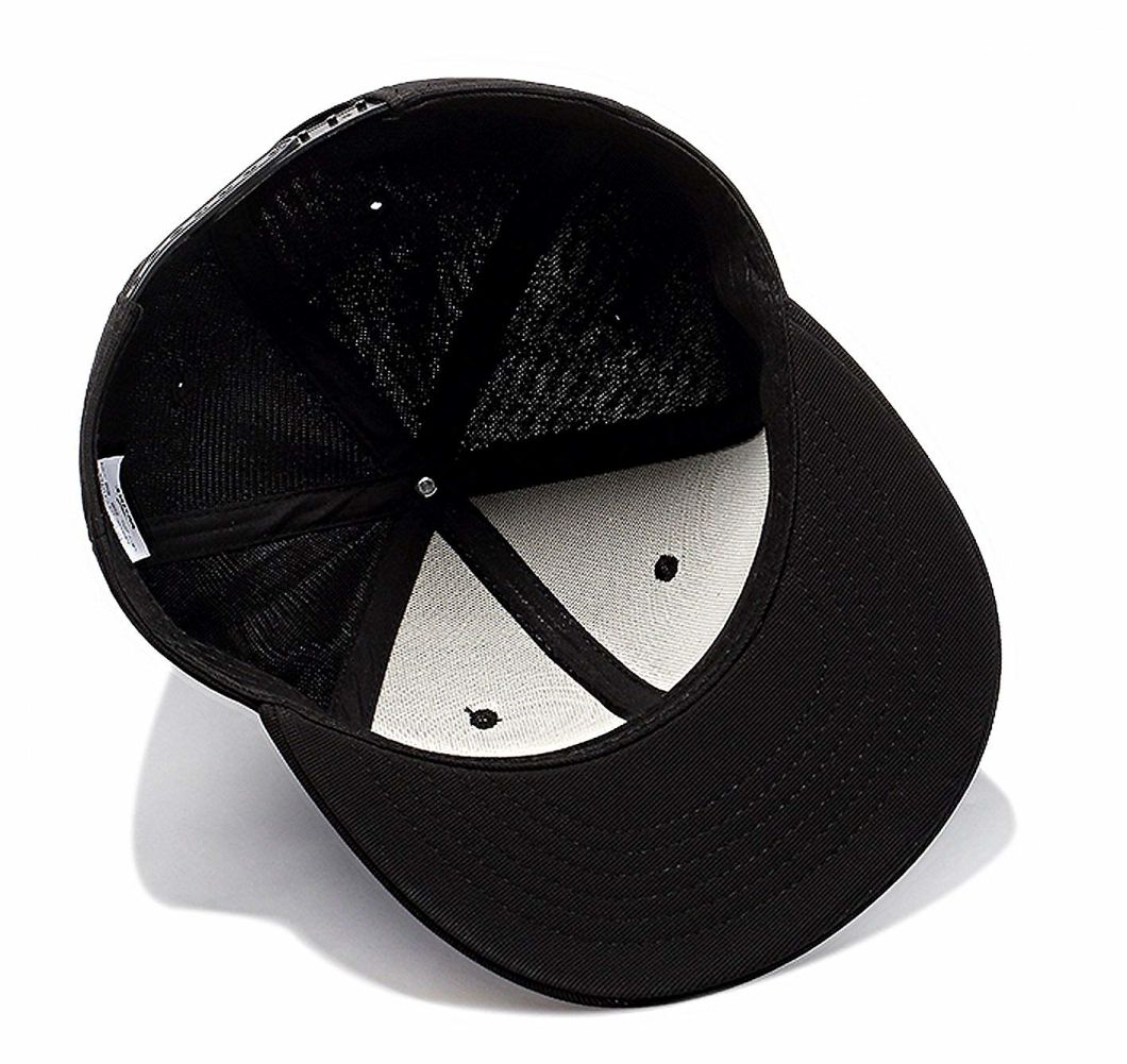 Adjustable Fashion Hip Hop Blank Customized Flat Brim Cap Snapback with 6 Embroidered Eyelets