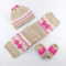 Custom Acrylic Embroidery Lovely Soft Knit Hat Glove Scarf Set